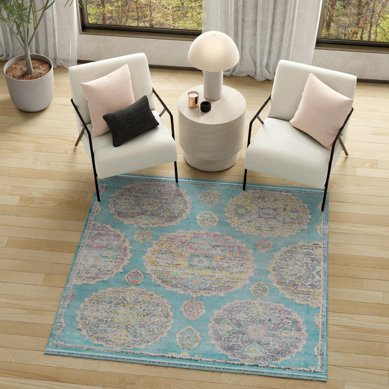 Arcadia Rugs Collection Area Rug -  Atlantis (Blue) Square Blue  lifestyle 84