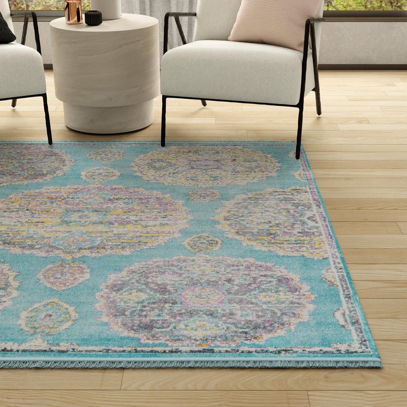 Arcadia Rugs Collection Area Rug -  Atlantis (Blue) Square Blue  lifestyle 91