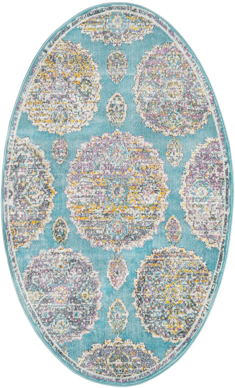 Arcadia Rugs Collection Area Rug -  Atlantis (Blue) Oval Blue  lifestyle 20