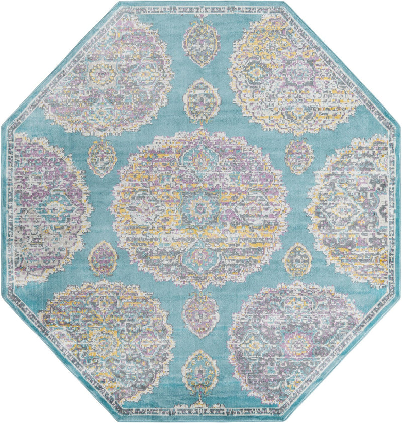 Arcadia Rugs Collection Area Rug -  Atlantis (Blue) Octagon Blue  lifestyle 21