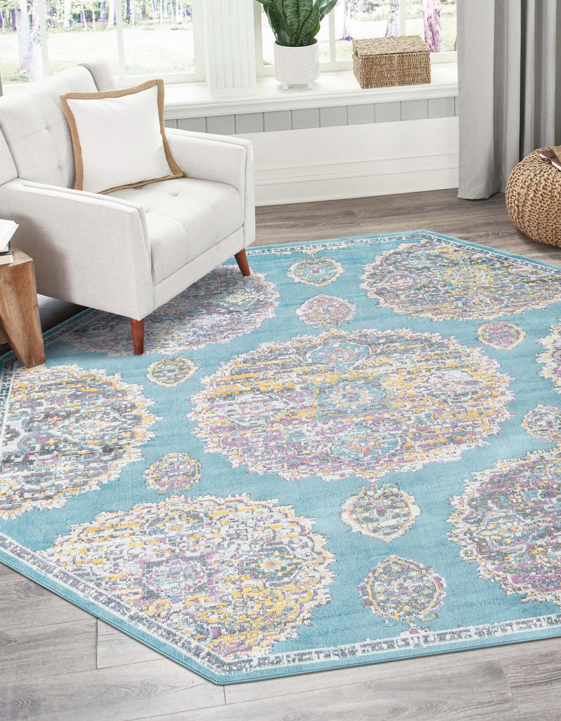 Arcadia Rugs Collection Area Rug -  Atlantis (Blue) Octagon Blue  lifestyle 26