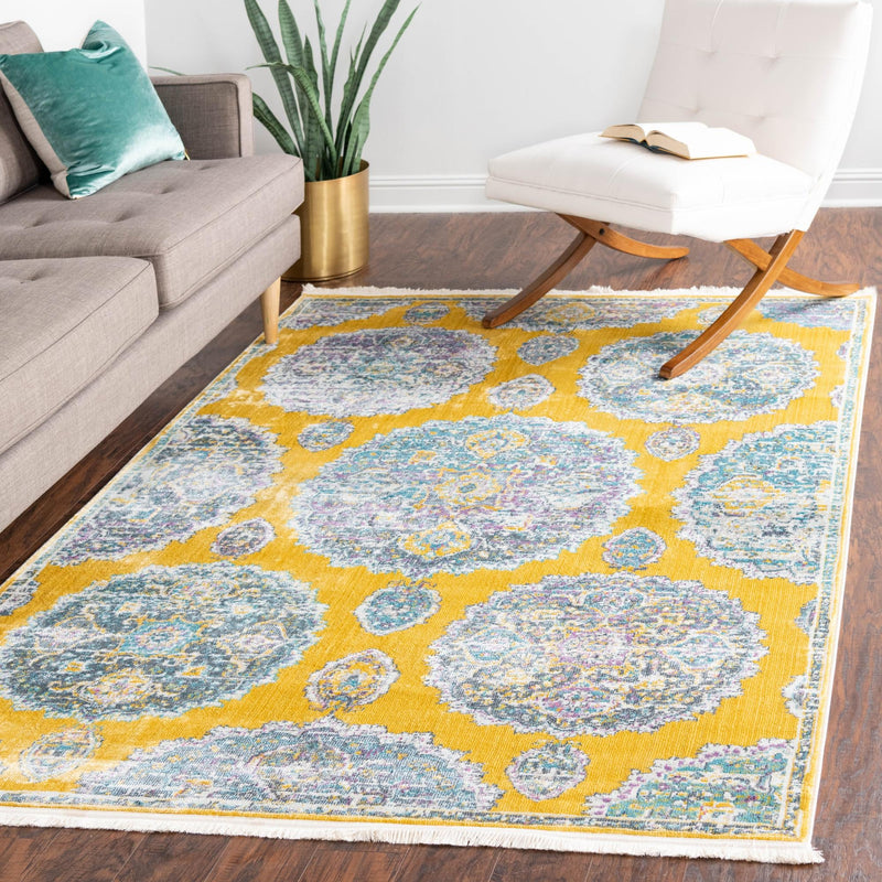 Arcadia Rugs Collection Area Rug -  Atlantis (Yellow) Rectangle Yellow  lifestyle 16