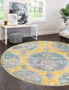 Arcadia Rugs Collection Area Rug -  Atlantis (Yellow) Round Yellow  lifestyle 28