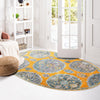 Arcadia Rugs Collection Area Rug -  Atlantis (Yellow) Oval Yellow  lifestyle 89