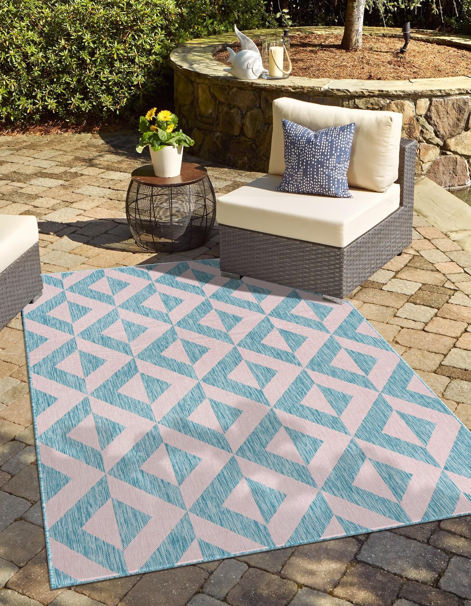 Urban Oasis Rugs Collection Area Rug -  Highrise (Pink and Aqua)