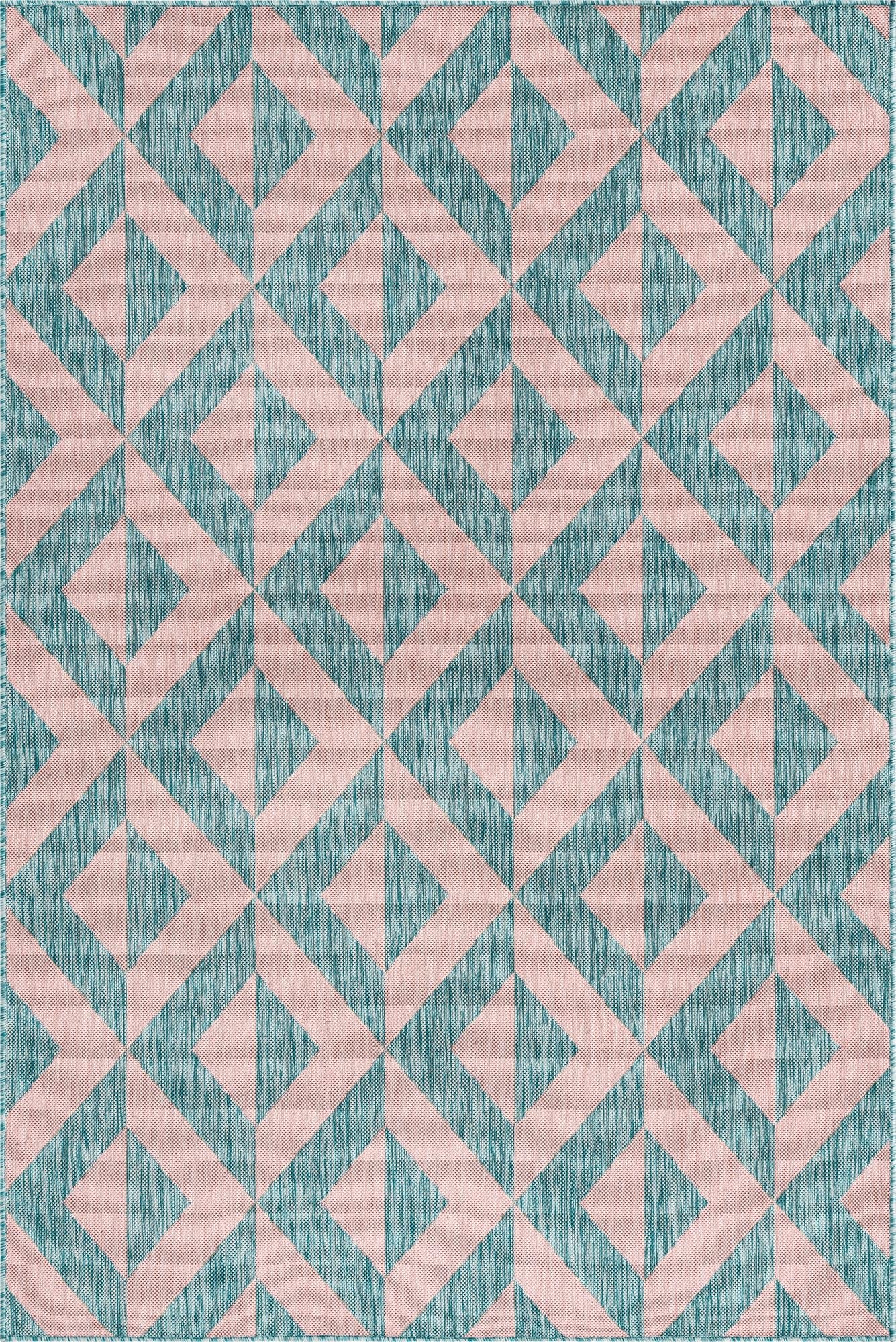 Urban Oasis Rugs Collection Area Rug -  Highrise (Pink and Aqua)