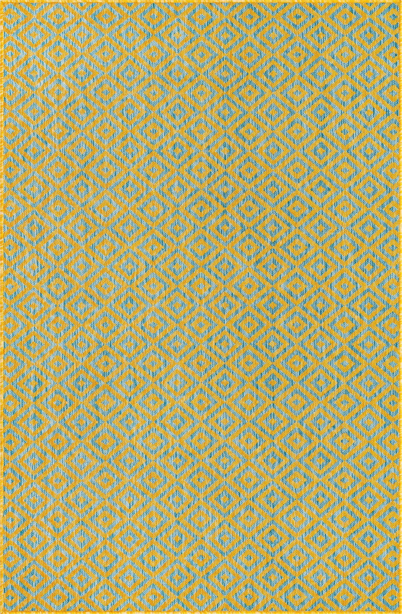 Urban Oasis Rugs Collection Area Rug -  Rooftop (Yellow and Aqua) Rectangle Yellow and Aqua  lifestyle 2