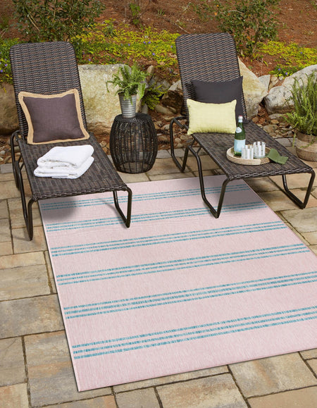 Urban Oasis Rugs Collection Area Rug -  District (Pink and Aqua)