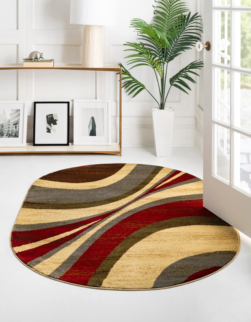 Bistro Lounge Collection Area Rug -  Frappe Oval Beige  lifestyle 68