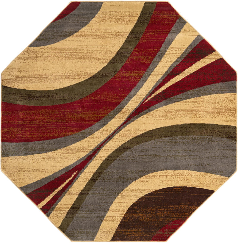 Bistro Lounge Collection Area Rug -  Frappe Octagon Beige  lifestyle 20