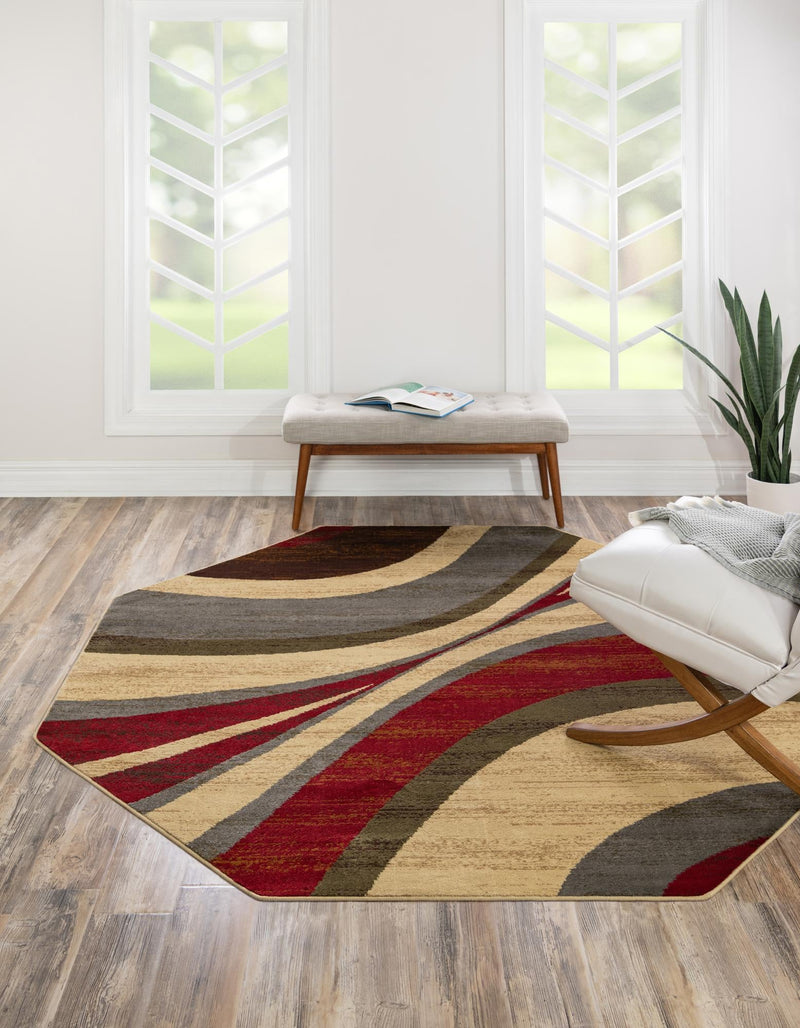 Bistro Lounge Collection Area Rug -  Frappe Octagon Beige  lifestyle 26