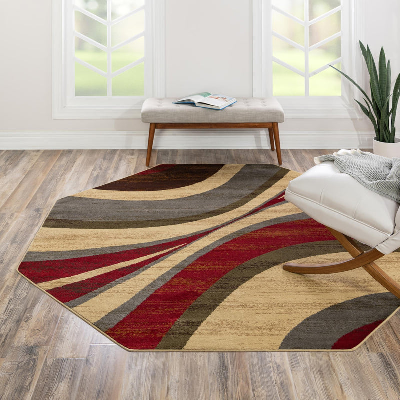 Bistro Lounge Collection Area Rug -  Frappe Octagon Beige  lifestyle 106