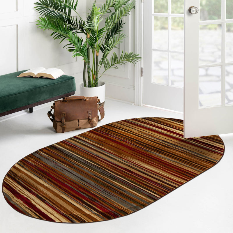 Bistro Lounge Collection Area Rug -  Americano Oval Beige  lifestyle 125