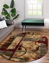 Bistro Lounge Collection Area Rug -  FlatWhite Oval Multi  lifestyle 27