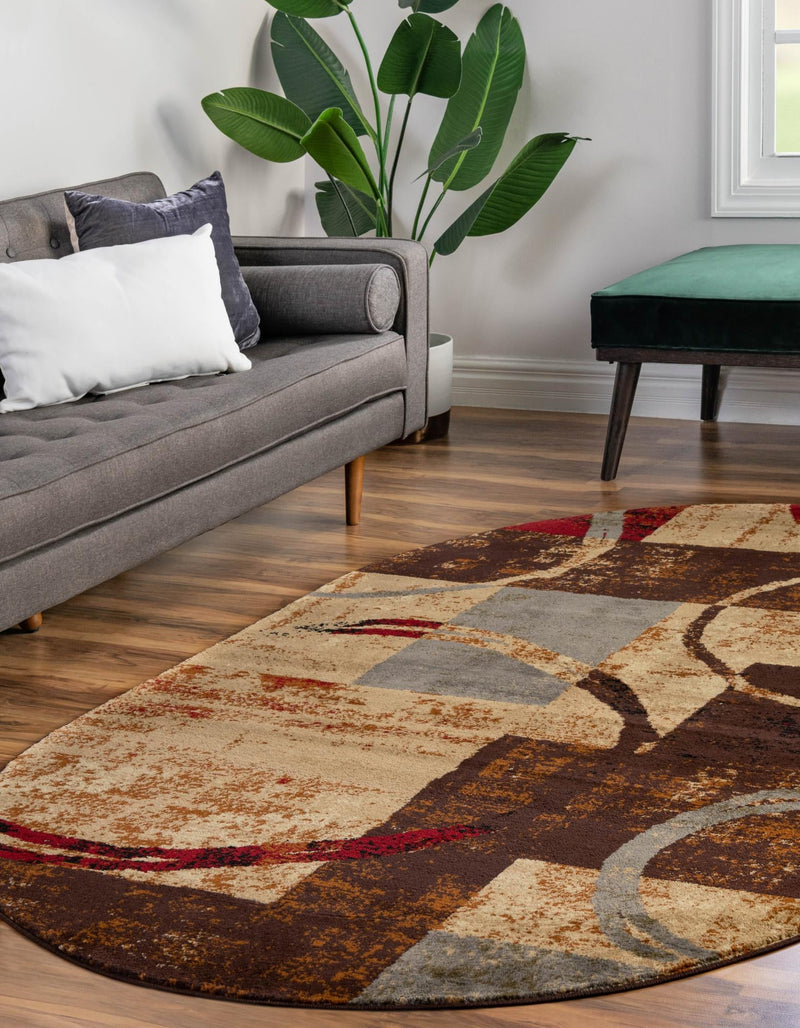 Bistro Lounge Collection Area Rug -  Ristretto Oval Multi  lifestyle 36