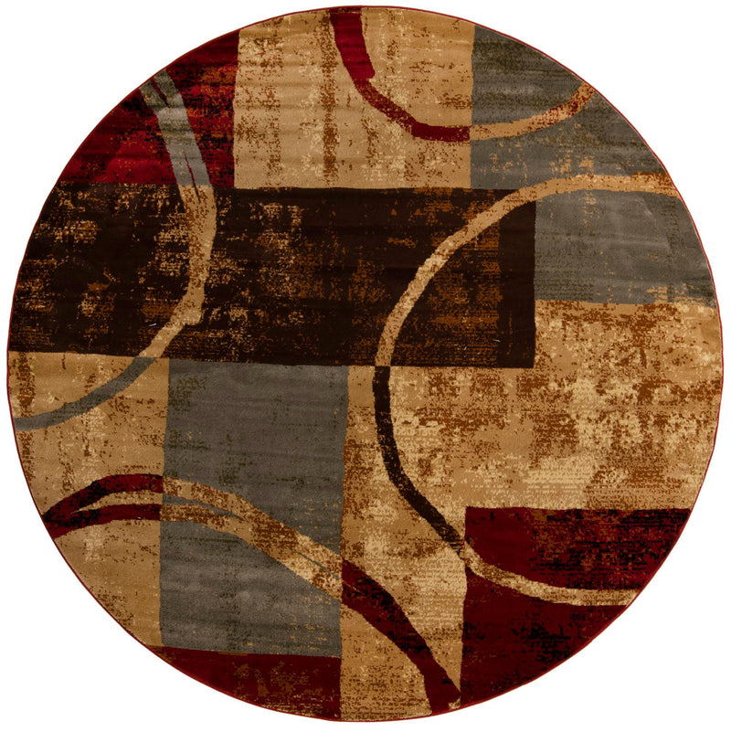 Bistro Lounge Collection Area Rug -  Ristretto Round Multi  lifestyle 19