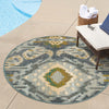 Urban Terrace Collection Area Rug -  Vista Round Blue  lifestyle 53