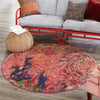 Autumnal Tapestry Collection Area Rug -  Chromaticville Round Multi  lifestyle 40