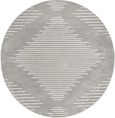 Seychelles Stripes Collection Area Rug - Mahe (Gray and Ivory)