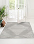 Seychelles Stripes Collection Area Rug - Mahe (Gray and Ivory)