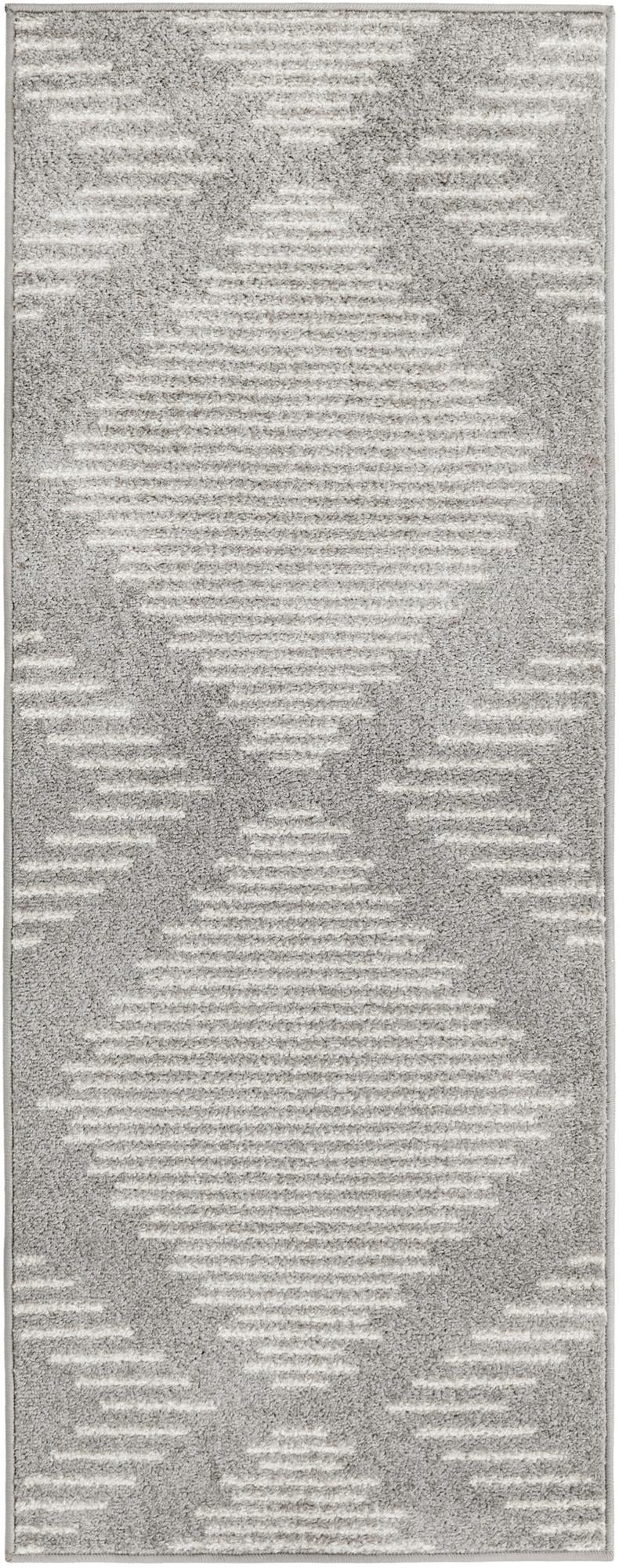 Seychelles Stripes Collection Area Rug - Mahe (Gray and Ivory)