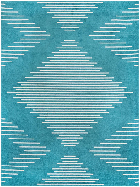 Seychelles Stripes Collection Area Rug - Mahe (Turquoise)