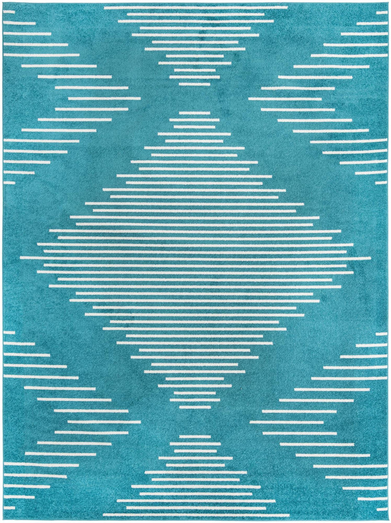 Seychelles Stripes Collection Area Rug - Mahe (Turquoise) Rectangle Turquoise Main