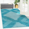 Seychelles Stripes Collection Area Rug - Mahe (Turquoise) Rectangle Turquoise  lifestyle 13