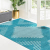 Seychelles Stripes Collection Area Rug - Mahe (Turquoise) Rectangle Turquoise  lifestyle 14