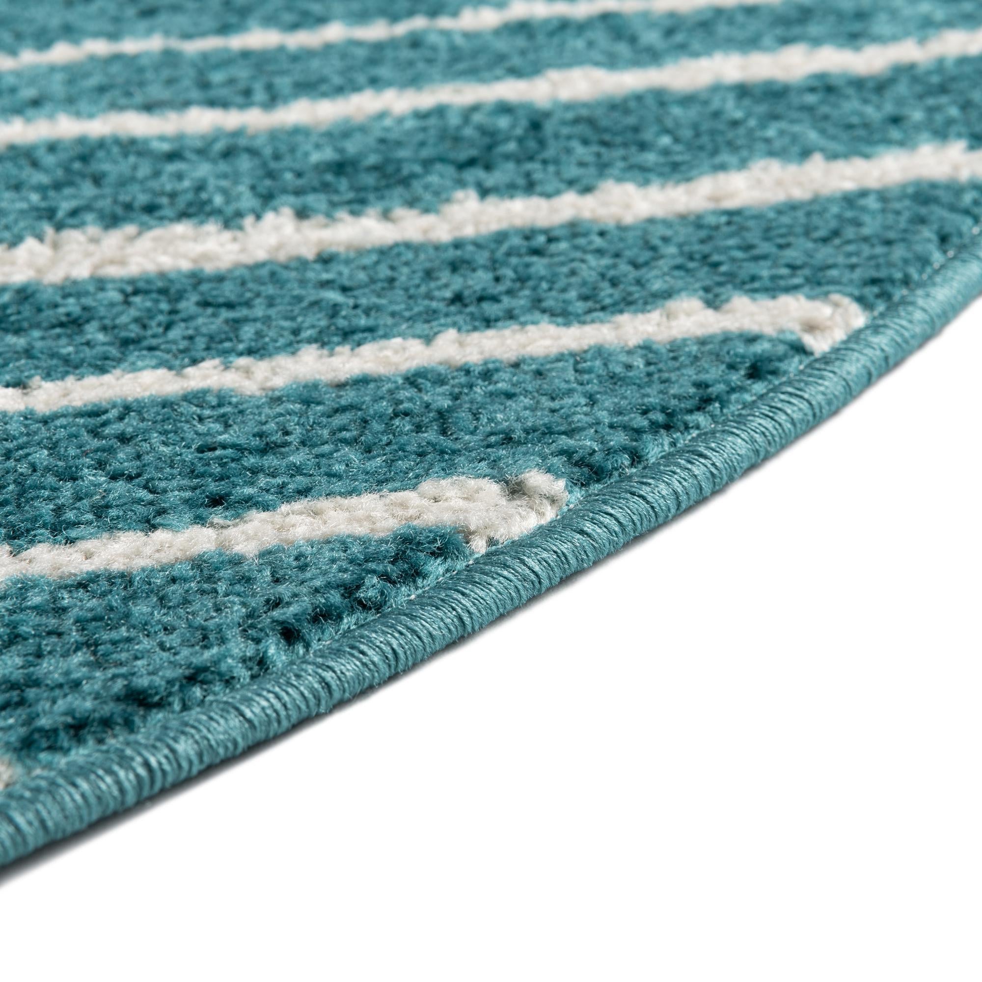 Seychelles Stripes Collection Area Rug - Mahe (Turquoise)