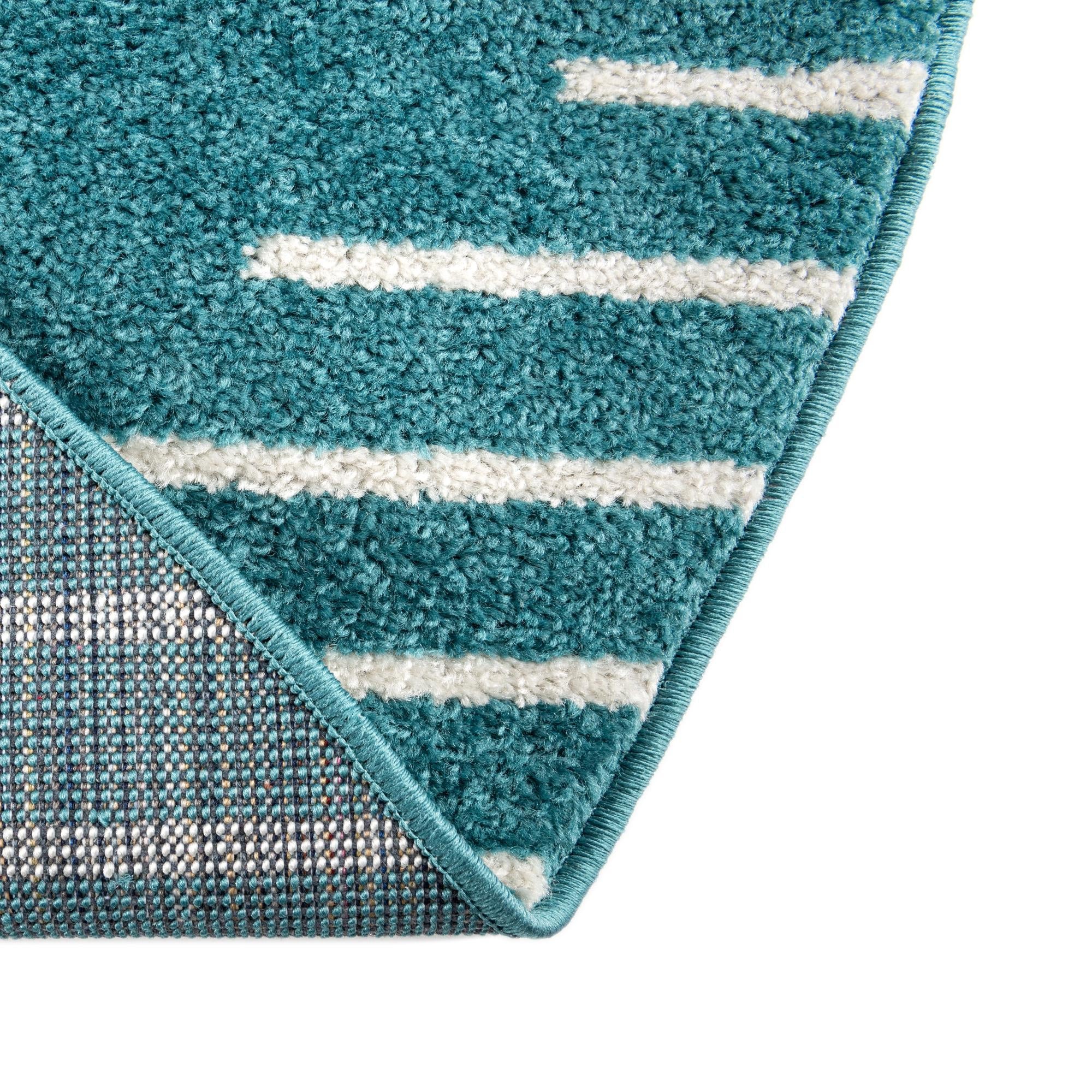 Seychelles Stripes Collection Area Rug - Mahe (Turquoise)