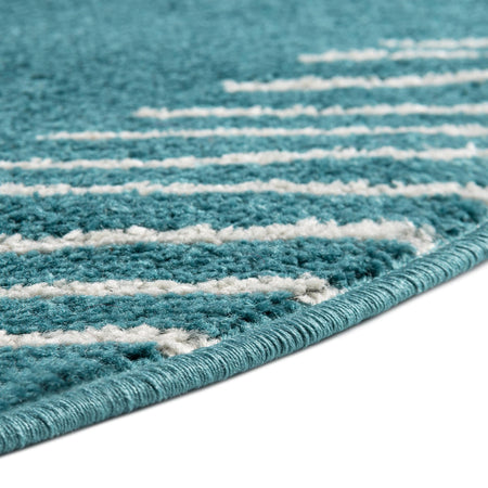 Seychelles Stripes Collection Area Rug - Mahe (Turquoise)