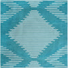 Seychelles Stripes Collection Area Rug - Mahe (Turquoise) Square Turquoise Main