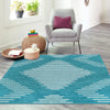 Seychelles Stripes Collection Area Rug - Mahe (Turquoise) Square Turquoise  lifestyle 14