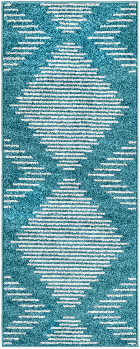 Seychelles Stripes Collection Area Rug - Mahe (Turquoise)