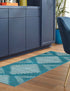 Seychelles Stripes Collection Area Rug - Mahe (Turquoise)