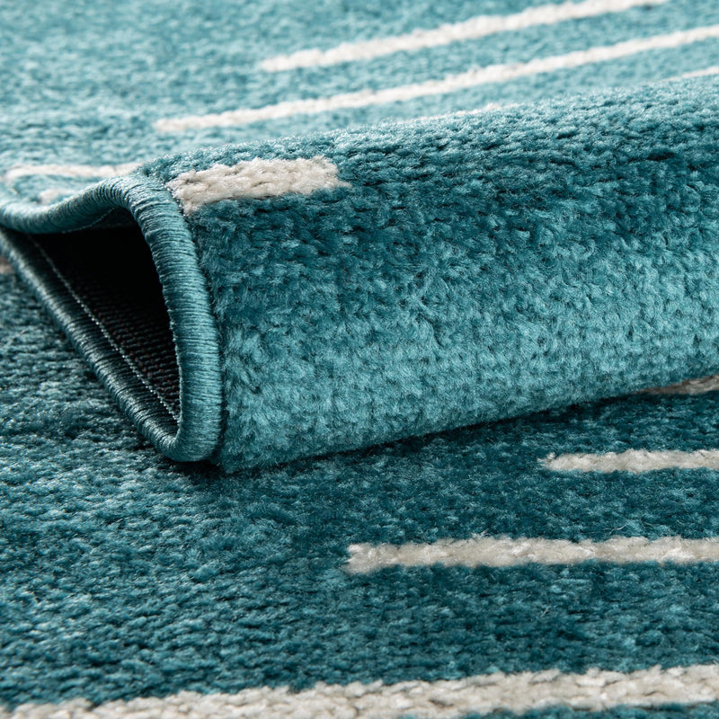 Seychelles Stripes Collection Area Rug - Mahe (Turquoise) Runner Turquoise  lifestyle 4