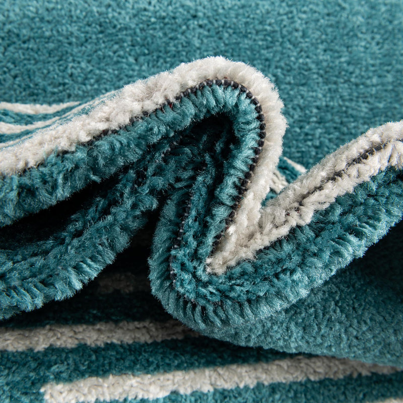 Seychelles Stripes Collection Area Rug - Mahe (Turquoise) Runner Turquoise  lifestyle 6