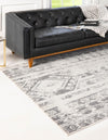 Brighton Stripes Collection Area Rug - Sussex (Ivory and Gray) Rectangle Ivory and Gray  lifestyle 2