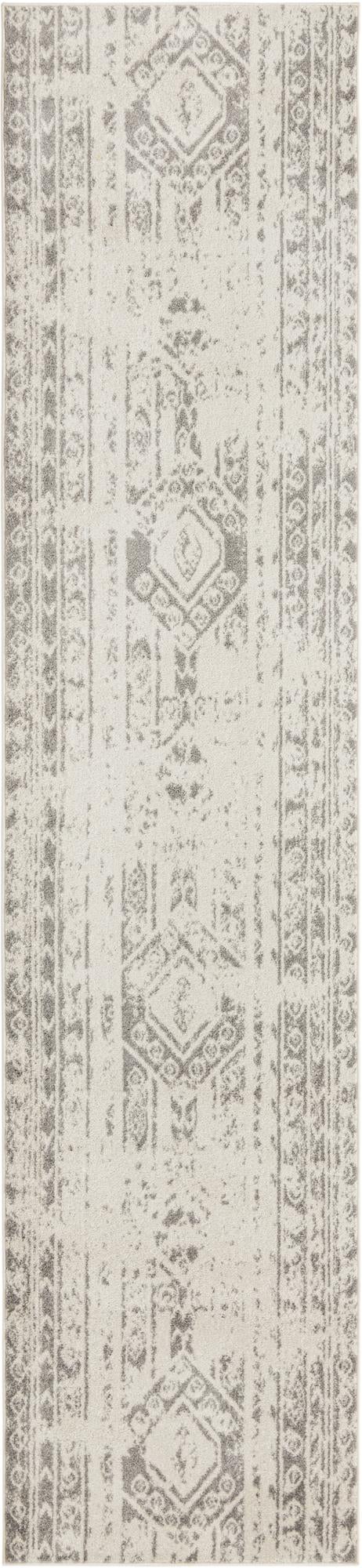 Brighton Stripes Collection Area Rug - Sussex (Ivory and Gray) Runner Ivory and Gray Main