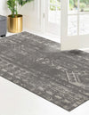 Brighton Stripes Collection Area Rug - Sussex (Gray and Ivory) Rectangle Gray and Ivory  lifestyle 4