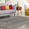 Brighton Stripes Collection Area Rug - Sussex (Gray and Ivory) Rectangle Gray and Ivory  lifestyle 17