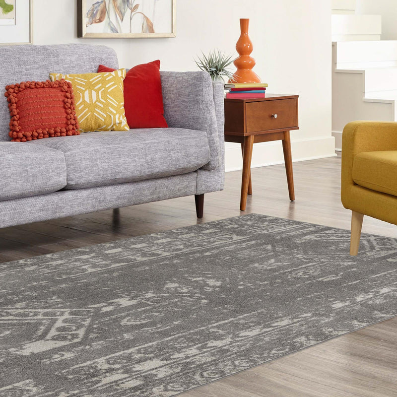 Brighton Stripes Collection Area Rug - Sussex (Gray and Ivory) Rectangle Gray and Ivory  lifestyle 17