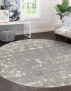 Brighton Stripes Collection Area Rug - Sussex (Gray and Ivory) Round Gray and Ivory  lifestyle 3