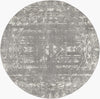 Brighton Stripes Collection Area Rug - Sussex (Gray and Ivory) Round Gray and Ivory Main