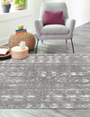 Brighton Stripes Collection Area Rug - Sussex (Gray and Ivory) Square Gray and Ivory  lifestyle 2