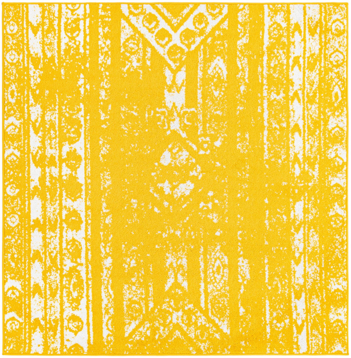 Brighton Stripes Collection Area Rug - Sussex (Yellow) Square Yellow Main