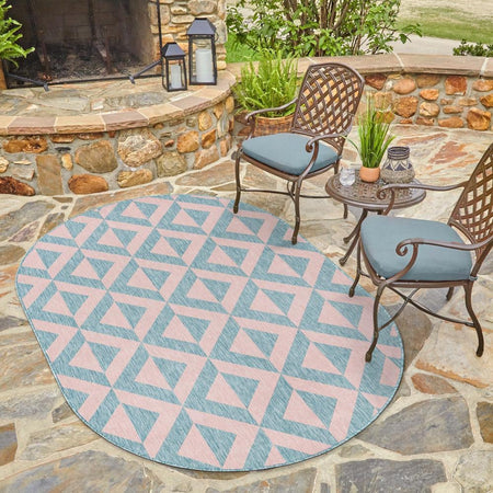 Urban Oasis Rugs Collection Area Rug -  Highrise (Pink and Aqua)