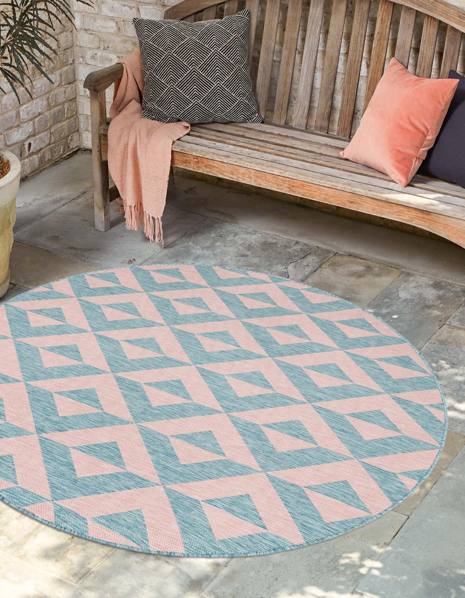 Urban Oasis Rugs Collection Area Rug -  Highrise (Pink and Aqua)