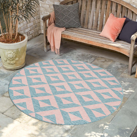 Urban Oasis Rugs Collection Area Rug -  Highrise (Pink and Aqua)